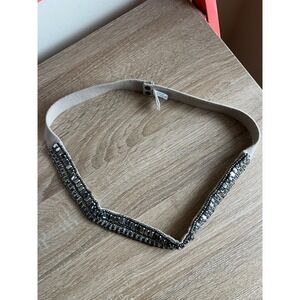 Glint for Nordstrom Women's Tan Crystal Front Snap Elastic Belt M/L India